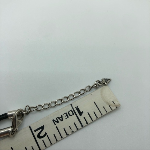 Silpada Sterling Black Leather Cord CZ Bead Multi Strand Necklace 16” + 2” N1976 - Picture 8 of 8